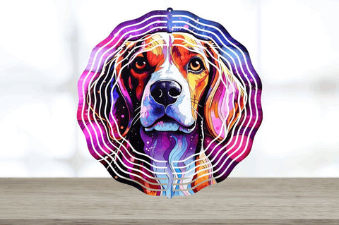 Japanese Beagle Dog Wind Spinner Sublimation Sublimation Regulrcrative 