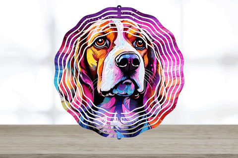 Japanese Beagle Dog Wind Spinner Sublimation Sublimation Regulrcrative 