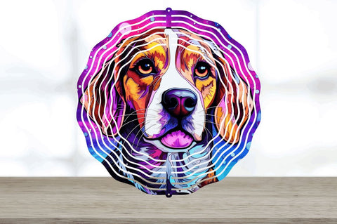 Japanese Beagle Dog Wind Spinner Sublimation Sublimation Regulrcrative 