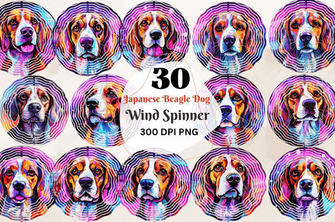 Japanese Beagle Dog Wind Spinner Sublimation Sublimation Regulrcrative 