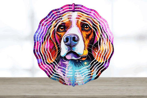 Japanese Beagle Dog Wind Spinner Sublimation Sublimation Regulrcrative 