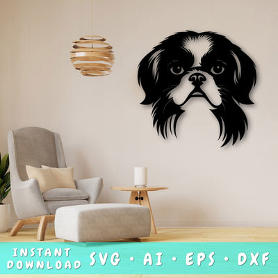 Japanese Chin Laser SVG Cut File, Japanese Chin Glowforge File, Japanese Chin DXF, Japanese Chin Wall Art SVG SVG HappyDesignStudio 