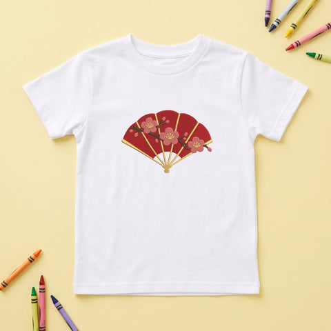 Japanese Folding Fan Embroidery Design – Red Sakura Cherry Blossom Floral Asian Hand Fan Machine Embroidery File Embroidery/Applique DESIGNS PatternFeed8 