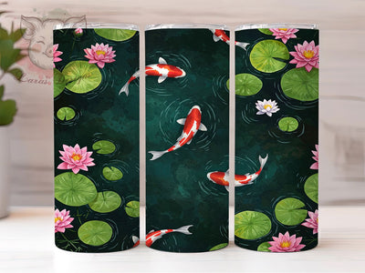 Japanese Koi Fish 20oz Tumbler Wrap, Japanese Koi Design, Colorful Carp Mug, Zen Water Theme Cup, Pond Fish Wrap, Tranquil Nature Tumbler, Sublimation Tumbler Wrap Sublimation Lara' s Designs 