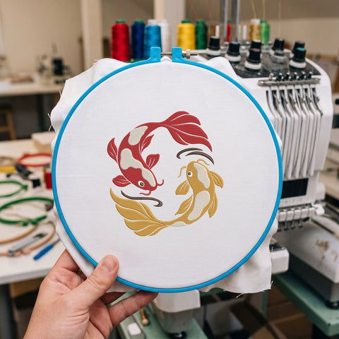 Japanese Koi Fish Embroidery Design – Two Koi Fish Yin Yang Oriental Japanese Art Machine Embroidery File Embroidery/Applique DESIGNS PatternFeed8 