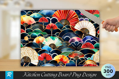 Japanese Pattern Background Wallpaper Cutting Board Sublimation Regulrcrative 