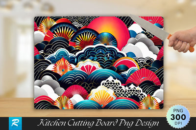 Japanese Pattern Background Wallpaper Cutting Board Sublimation Regulrcrative 