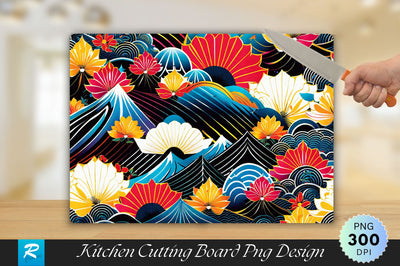 Japanese Pattern Background Wallpaper Cutting Board Sublimation Regulrcrative 