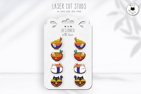 Japanese Sushi and Ramen Stud Earrings SVG SVG Ivy's Creativity House 