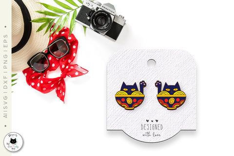 Japanese Sushi and Ramen Stud Earrings SVG SVG Ivy's Creativity House 