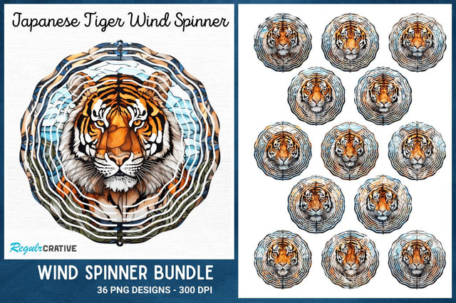 Japanese Tiger Wind Spinner Sublimation Spinner Sublimation Regulrcrative 