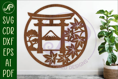 Japanese Torii gate wall art sign, SVG file SVG APInspireddesigns 
