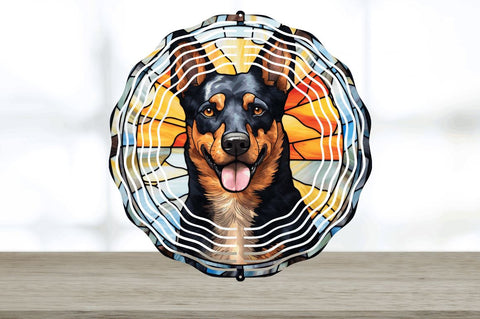 Japanese Watercolor Australian Kelpie Dog Wind Spinner Sublimation Regulrcrative 