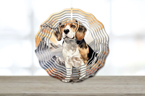 Japanese Watercolor Beagle Dog Wind Spinner Bundle Sublimation Regulrcrative 
