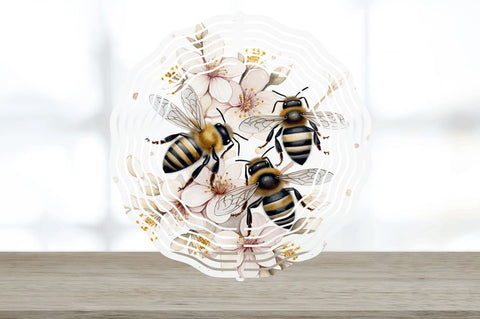 Japanese Watercolor Bees Wind Spinner Sublimation Regulrcrative 