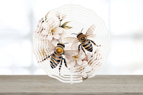 Japanese Watercolor Bees Wind Spinner Sublimation Regulrcrative 