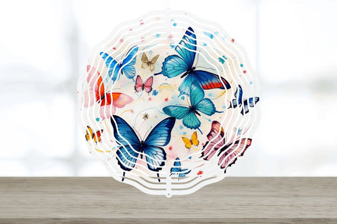 Japanese Watercolor Butterflies Wind Spinner Sublimation Regulrcrative 