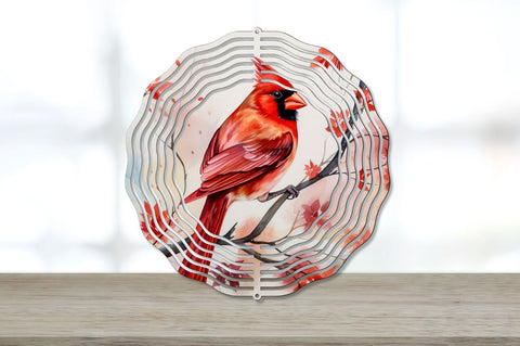 Japanese Watercolor Cardinal Bird Wind Spinner Sublimation Bundle Sublimation Regulrcrative 