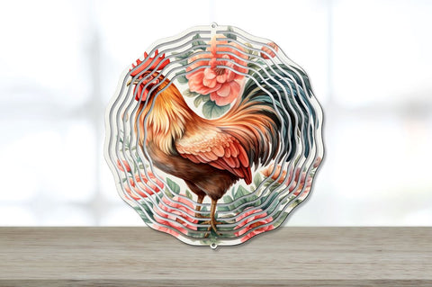 Japanese Watercolor Chicken Wind Spinner Bundle Sublimation Regulrcrative 