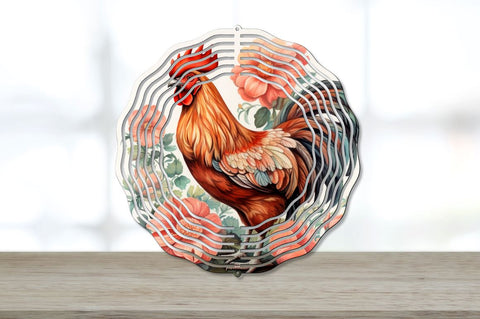 Japanese Watercolor Chicken Wind Spinner Bundle Sublimation Regulrcrative 