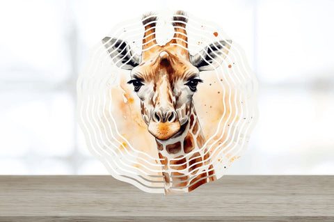 Japanese Watercolor Giraffe Wind Spinner Sublimation Regulrcrative 
