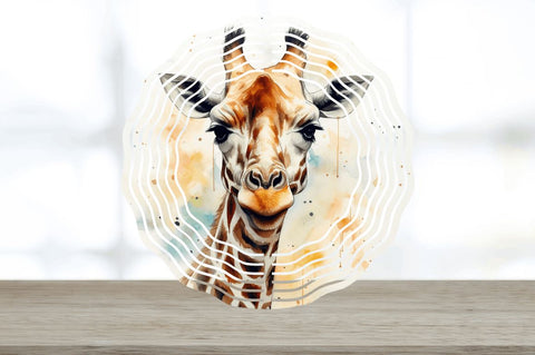 Japanese Watercolor Giraffe Wind Spinner Sublimation Regulrcrative 