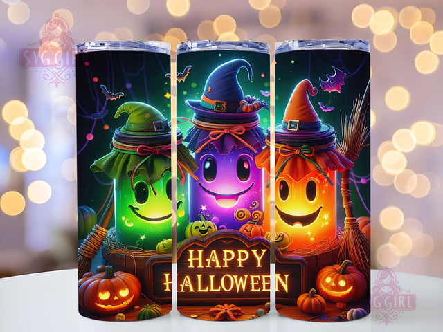 Jar Halloween 20oz Tumbler Wrap Sublimation Design, Straight Tapered Tumbler Wrap, Happy Halloween Tumbler Png, Instant Digital Download Sublimation SvggirlplusArt 