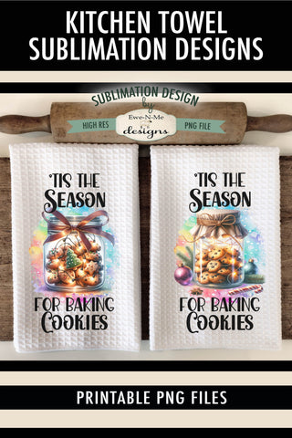 Jar of Cookies with Lights Kitchen Towel Sublimation Designs Sublimation Ewe-N-Me Designs 