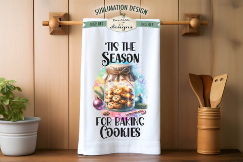 Jar of Cookies with Lights Kitchen Towel Sublimation Designs Sublimation Ewe-N-Me Designs 