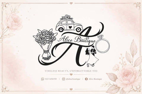 Jasmine Romantic Wedding Monogram Font Prasetya Letter 
