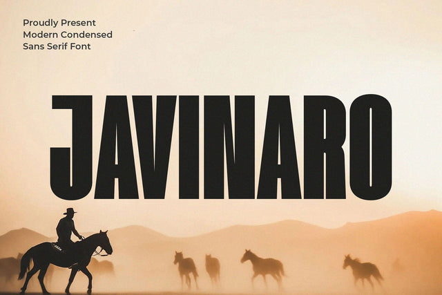 Javinaro - Modern Condensed Sans Font studioalmeera 
