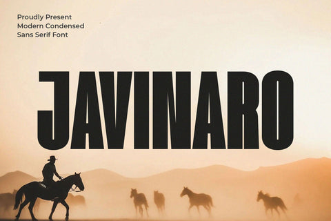 Javinaro - Modern Condensed Sans Font studioalmeera 