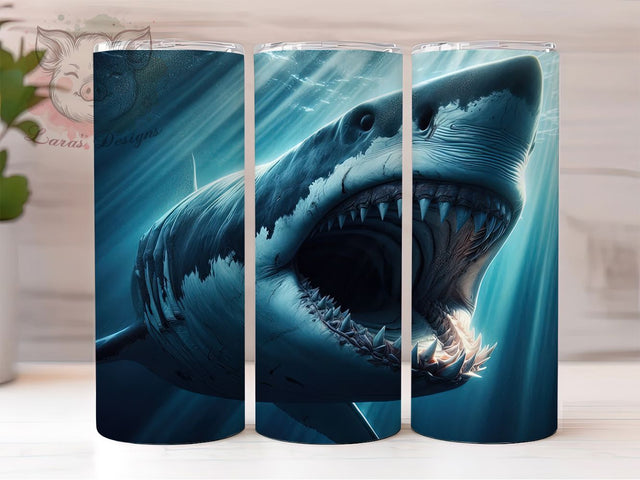 Jaws-Inspired Ocean Predator Shark Tumbler Wrap, Shark Teeth PNG, Ocean Predator Design, 20oz Shark Wrap, Marine Life Sublimation, Jaws Inspired Tumbler, Sea Creature Design Sublimation Lara' s Designs 