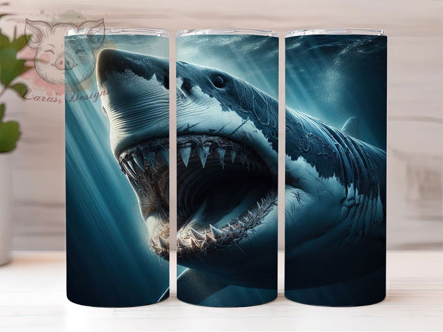 Jaws-Inspired Ocean Predator Shark Tumbler Wrap, Shark Teeth PNG, Ocean Predator Design, 20oz Shark Wrap, Marine Life Sublimation, Jaws Inspired Tumbler, Sea Creature Design Sublimation Lara' s Designs 