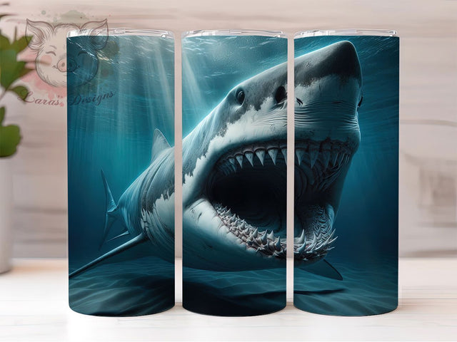 Jaws-Inspired Ocean Predator Shark Tumbler Wrap, Shark Teeth PNG, Ocean Predator Design, 20oz Shark Wrap, Marine Life Sublimation, Jaws Inspired Tumbler, Sea Creature Design Sublimation Lara' s Designs 