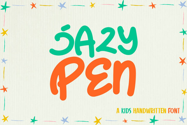 Jazy Pen - Playful Kids Natural Handwritten Font Font Mozzatype 