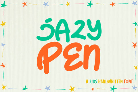 Jazy Pen - Playful Kids Natural Handwritten Font Font Mozzatype 