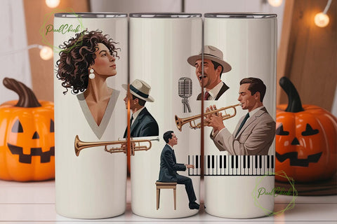Jazz Music Scene 20oz Tumbler Wrap Sublimation PixelChick 