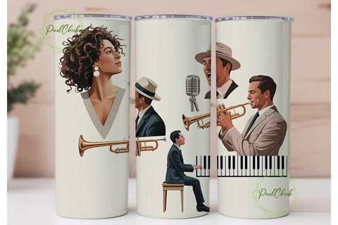 Jazz Music Scene 20oz Tumbler Wrap Sublimation PixelChick 