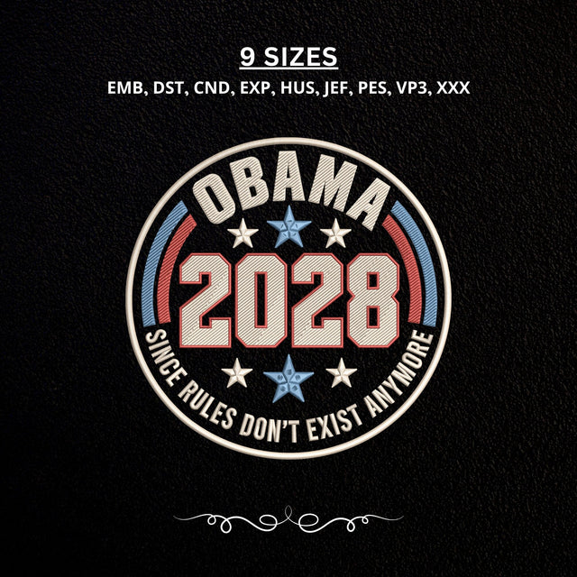 JD Vance 2028 Embroidery Design – Patriotic USA Stars Political Machine Embroidery File Embroidery/Applique DESIGNS PatternFeed8 