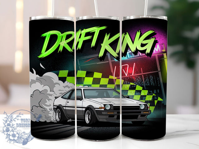 JDM Drift King 20oz Tumbler Wrap, Japanese Car Design, Drift King Tumbler, 20oz Sublimation Wrap, JDM Sports Car Art, Racing Car Tumbler, Street Racing Gift Sublimation ToriDesigns 