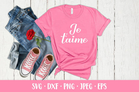 Je t’aime SVG. I love you in French. Valentines Day SVG LaBelezoka 