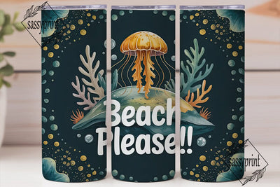 Jellyfish Beach Tumbler Wrap Sublimation sassyprint 