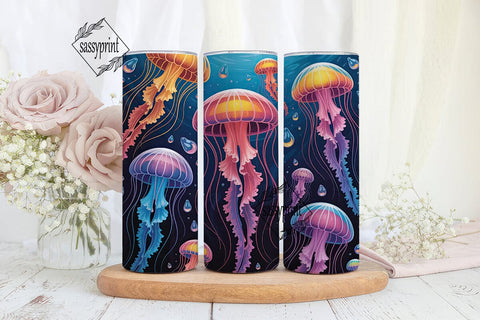 Jellyfish Dream 20oz Tumbler Wrap Sublimation sassyprint 