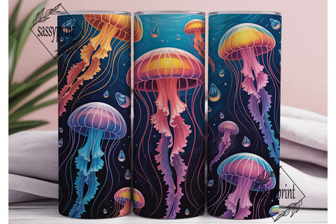 Jellyfish Dream 20oz Tumbler Wrap Sublimation sassyprint 