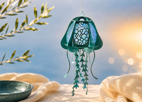 Jellyfish Lantern SVG Bundle - 3D Floral Paper Lantern Cut File - Ocean Shadow Box Lamp - DIY Summer Party Decor Cricut Silhouette Glowforge SVG DreamingSVG 