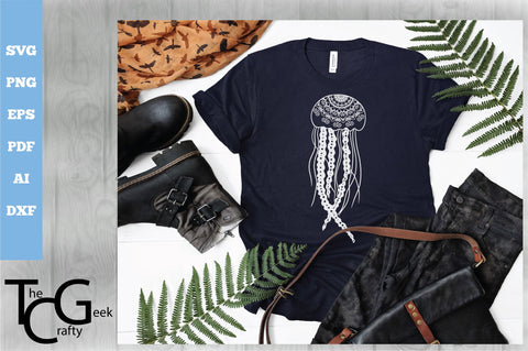 Jellyfish Mandala SVG SVG The Crafty Geek 