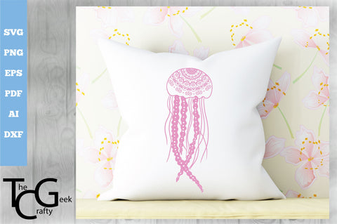Jellyfish Mandala SVG SVG The Crafty Geek 