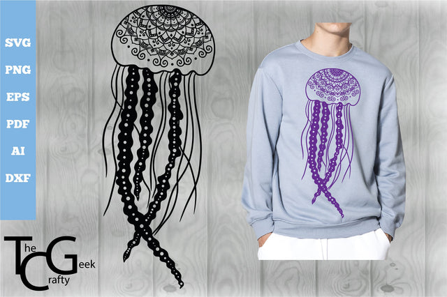 Jellyfish Mandala SVG SVG The Crafty Geek 