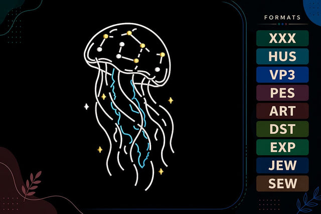 Jellyfish Ocean Summer Sea Embroidery Design Embroidery/Applique DESIGNS sg embroidery 